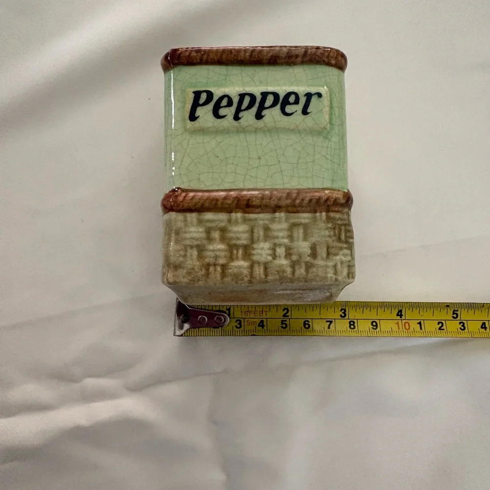 Vintage Japanese Green Ceramic Spice Canister Set - 4 Piece - Picture 10 of 10